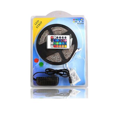 China Manufacturers Waterproof 5m 12v SMD 2835 54led IP65 RGB Waterproof Strip with IR 24key 44key RGB Remote Controller RGB Strip Light kit for sale