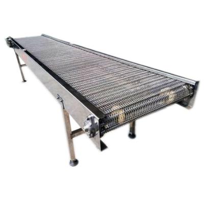 China Plastic recycling and processing Stainless steel material conveyor with cooling Stainless Steel Conveyor Customizable mesh belt conveyor for sale