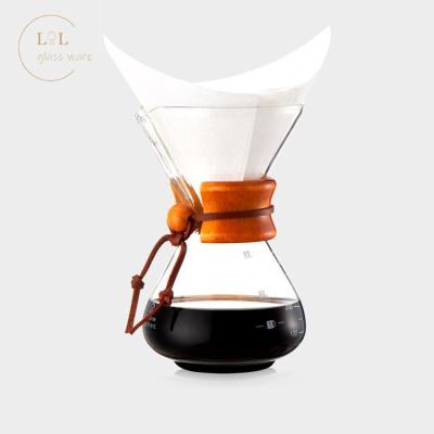 China Custom Logo Stocked 400ml Pour Over Hand Drip Pyrex Turkish Coffee Glass Jar for sale