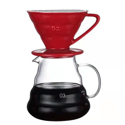 China 300ml 500ml 700ml Handmade Coffee Maker Heat Resistant Hand Drip Coffee Stored Glass Jar for sale