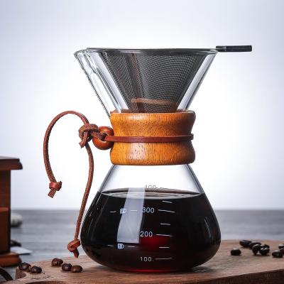 China Promotional Stocked 1000ml Coffee Dripper Carafe Pour Over Glass Carafe Coffee Pot for sale