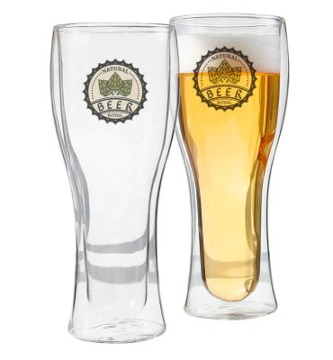 China CREATIVE Wholesale Cheap Bar Glassware Double Sided Beer Glass Stoneware Beer Mugs Beer Glass Drinking Mug for sale