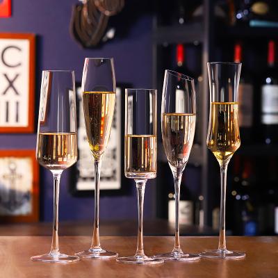 China Sustainable Handmade Stock Champagne Glass With Gold Rim Free Sample for sale