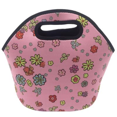 China OEM Logo Women School Kids Lunch Bag Waterproof Neoprene Insulated Office Picnic Bag for sale