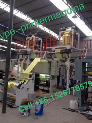 China High Speed Rotary Die Head PE Film Blowing Machine With Online Rotogravure Printing Machine for sale