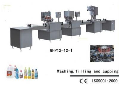 China Máquina que capsula de relleno que se lava de la máquina del envase de plástico del zumo de fruta con el PLC controlado en venta