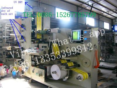 China High Precision Six Color Flexo Printing Machine 180mm-380mm/min for sale