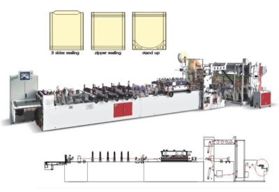 China PET stehen oben die Reißverschluss-Plastiktasche, die Maschine 10-200 PC/Minute herstellt zu verkaufen