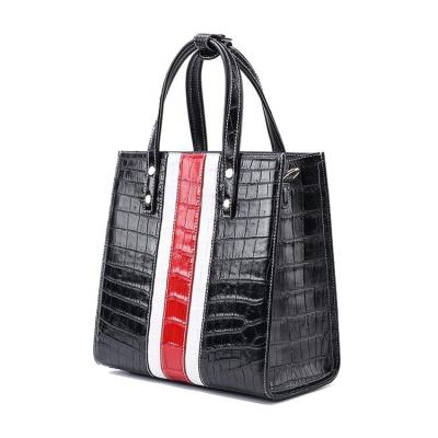 China Luxury Elegant Genuine Crocodile Skin Tote Bag Fashion Customized Design Women Leather Handbag for sale