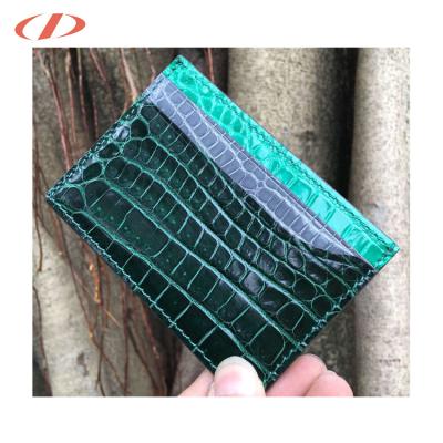 China Credit Card Luxury Quality Croco Skin Card Holder Genuine Crocodile Wallet for sale