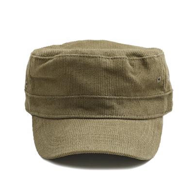 China Wholesale White Flat Surface Army Character Corduroy Military Hat And Hat for sale