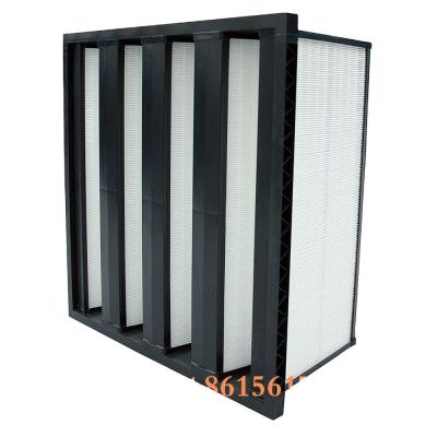 China Garment shops MERV17 18 19 H14 large car airflow 99.99% hepa filter v-bank hepa filter for cleanroom for sale