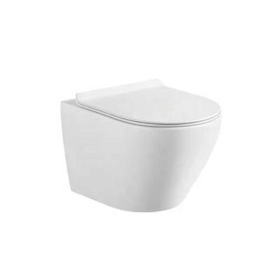 China Hidden Rimless Wall Hung Toilet White Color and Tank Matt Black Color for sale