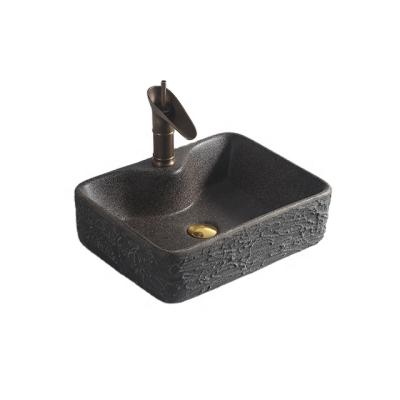 China Sustainable washbasin square shape with terrazzo glaze for sale