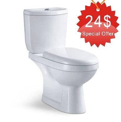 China TWO-PIECE DOUBLE-FLOW WASHDOWN TOILET for sale