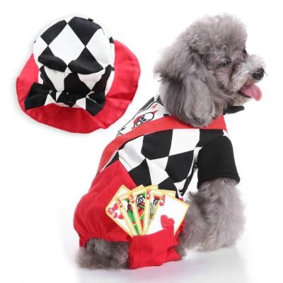 China Carnival Festival Holiday Puppy Clothes Cosplay Pet Stocked Cat Dog Magician Costume for sale