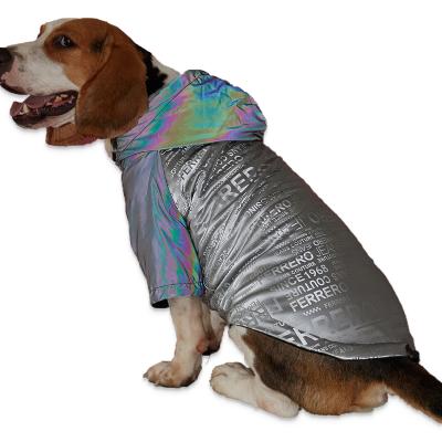 China Pet Raincoat Puppy Water Resistant Poncho Dog Waterproof Reflective Warm Stocked Hooded Jacket for sale