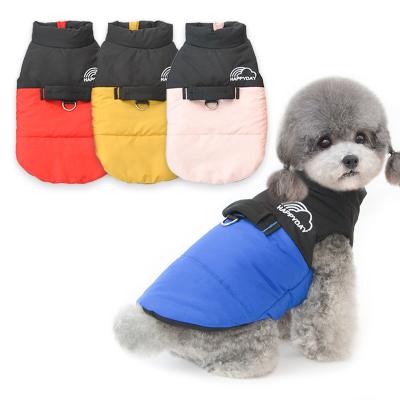 China Bichon Frize Poodle Puppy Jumper Full-Zip Dog Coat With Leash Anchor Pet Zipper Cotton Stocked Jacket for sale