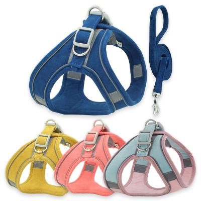 China Hot Sale Stocked No Pull Dog Vest For Pet Cotton Harness And Leash Walking Reflective Set for sale