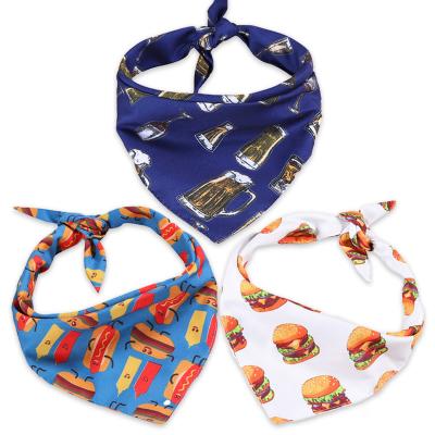 China Stocked Unique Design Pet Accessories Shape Design Dog Scarf Cat Bib Triangle Puppy Burger Bandana for sale