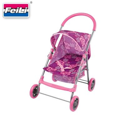 China Metal Fei Li Baby Doll Stroller with Adjustable Seat and Canopy for Dolls up to 22