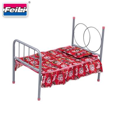 China With Feili DIY Toy Metal Doll Bed Crib Smart Hutch Wholesale Bedding Doll Beds for sale