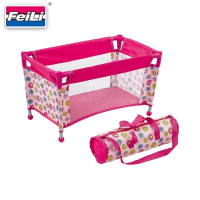 China DIY Fei Li toys best-selling baby - doll hutch with storage bag for doll playpen bed baby - doll accessories for sale