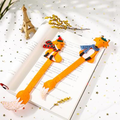 China Sublimation material eco-friendly luxury personalized personalized kids love bookmark two foxes cartoon handmade diy for sale