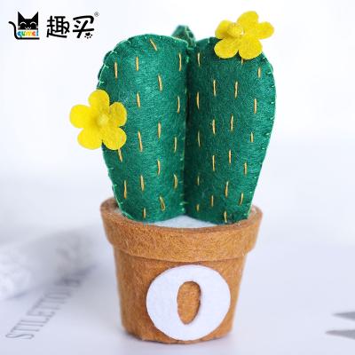 China Diy Handmade Artificial Flower Plant Small Eco-friendly Felt Nonwoven Cactus Material Artificial Flower for sale