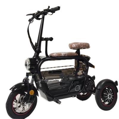 China Women's Three Wheel Parent-child Folding Scooter Adult Electric Bicycle Small Parent-child Tricycle Electric Bike for sale