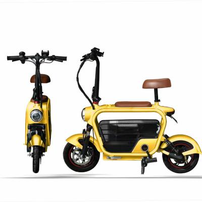 China Women 2 Seat Scooter Electric Bicycle 250w 48V Lithium Battery Adult E City Bike 2 Wheel Mini Two Seat Electric Bike With Baby Seat for sale