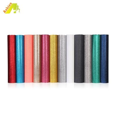 China Apparel Wholesale Korea Quality Roll Htv Glitter Heat Transfer Vinyl Covers Htv Glitter Sticker For Apparel T-shirt for sale