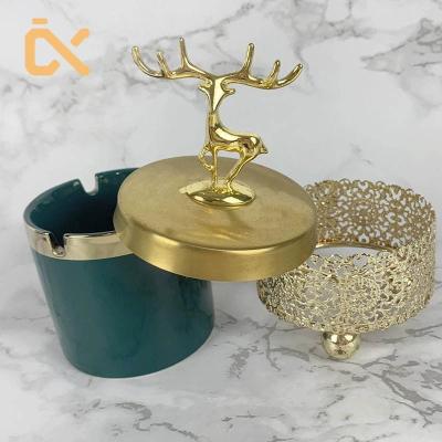 China New Modern China Factory 3D Cat Lids Wholesale Animal Elk Decoration Gold Cover For Mug for sale