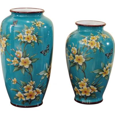 China Vintage Transitional Wholesale Chinese Hand Painted Chinoiserie Decoration Porcelain Flower Antique Ceramic Vase For Home Decor for sale