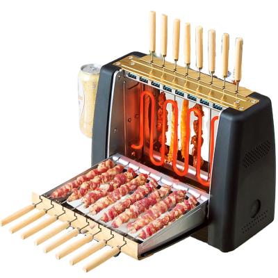 China Household Electric Smokeless BBQ Grill Home Oven Household BBQ Skewer Grilled Kebab Machine Automatic Rotating Cup for sale