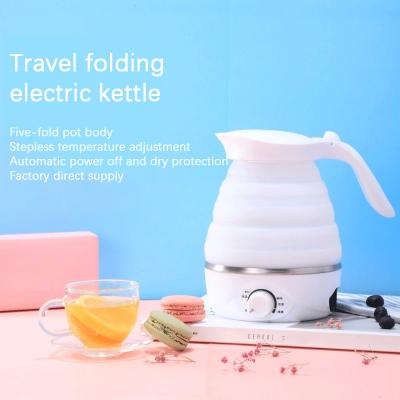 China Silicone Cordless Collapsible Portable Travel Kettle 0.75L Voltage Adjustable Home Camping Electric Appliances for sale