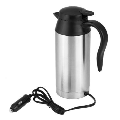 China 750ml 12V/24V Car Electric Kettle Stainless Steel Car Cigarette Lighter Heating Electric Kettle Cup Electric Travel Thermoses for sale