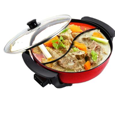 China 1300W Eco-friendly Electric Pot Soup Hot Pots Non Stick Cookware Shabu Twin Split Pot Smokeless for sale