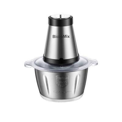 China Household 2 Ships 500W Stainless Steel 2L Capacity Electric Chopper Meat Grinder Mincer Food Processor Slicer for sale