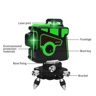 China 12 Green Laser Level 3D Line Laser Level 12 Lines 8*11*12cm for sale