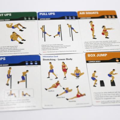 China Custom Sports Entertaiment Playing Cards Fitness Exercise Cards With Blister Packing for sale