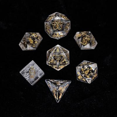 China Custom Dies Engraved Transparent Clear Quartz Dies Set Dungeons and Dragons Custom Dies for sale