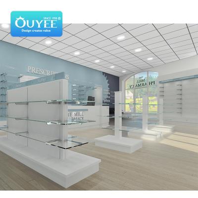 China High End Store Pharmacy Store Display Showcase Racks Retail Medical Store Decoration Pharmacy Counter Furniture for sale