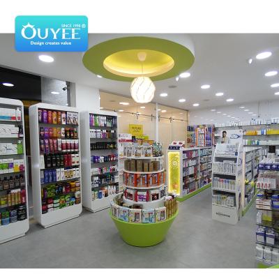 China Store Fashion Pharmacy Shelving Design China Pharmacy Store Display Rack Retail Medical Store Decoration for sale