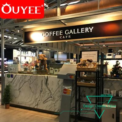 China Cafe Display Top Class Coffee Showcase, Customized Cafe Decoration, Wooden Cafe Display Furniture for sale