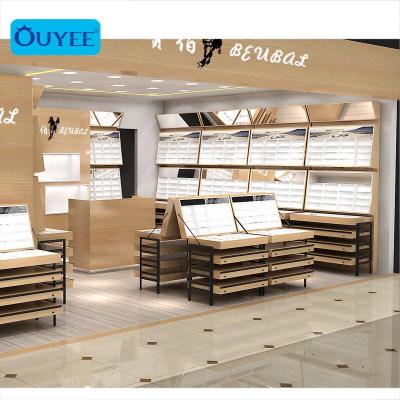 China New Style Wooden Sunglass Shop Display Case With Led Lights for sale