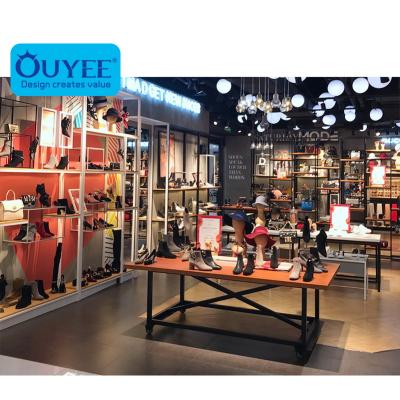 China Woman Store Ladies Cloth Shop Counter Table Top Level Design Clothes Showcase Clothing Racks Furniture For Clothing Retail Store for sale