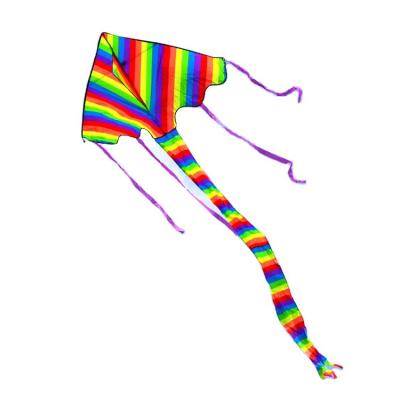 China Polyester good quality single line flying kite rainbow delta kites for kids for sale