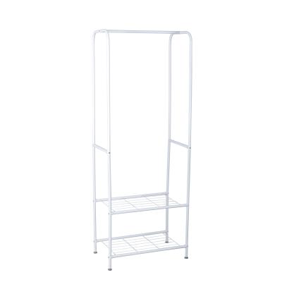 China Stick 2 Tier Hanger With Shoe Rack Shelves Coat Storage Rack for sale