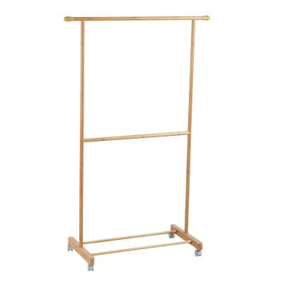 China Single Pole Folding Bamboo Coat Hanger Clothes Drying Rack for sale